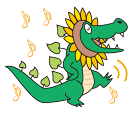 Sunflower and alligator sticker #12794869