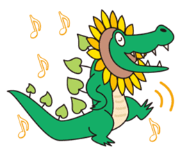 Sunflower and alligator sticker #12794869