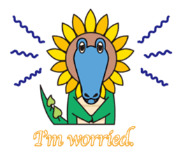 Sunflower and alligator sticker #12794870