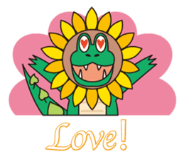 Sunflower and alligator sticker #12794874