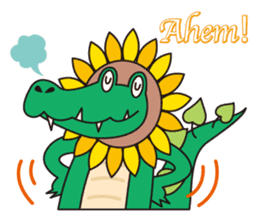 Sunflower and alligator sticker #12794876