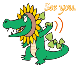 Sunflower and alligator sticker #12794877