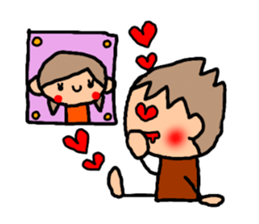 Sticker of ORANGE chan and BROWN kun, sticker #12795128