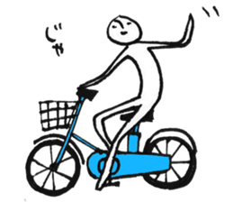 Happy white alien sticker #12795647