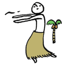 Happy white alien sticker #12795649