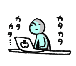 Happy white alien sticker #12795650