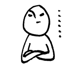 Happy white alien sticker #12795660