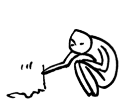 Happy white alien sticker #12795667