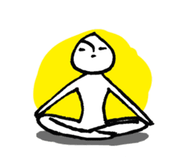 Happy white alien sticker #12795669