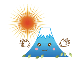 Lucky words and Mt. Fuji. animation sticker #12798473