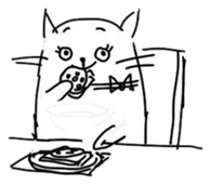 Cute cats in sketches (N.3) by trikono sticker #12798899