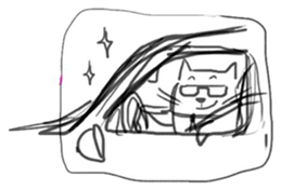 Cute cats in sketches (N.3) by trikono sticker #12798900
