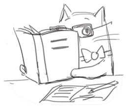 Cute cats in sketches (N.3) by trikono sticker #12798909