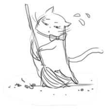 Cute cats in sketches (N.3) by trikono sticker #12798915