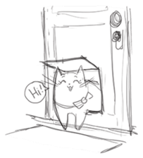Cute cats in sketches (N.3) by trikono sticker #12798917