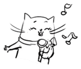 Cute cats in sketches (N.3) by trikono sticker #12798920
