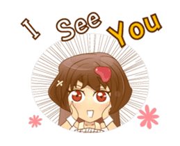 Litle Girl brow hair Isan/Eng sticker #12799990