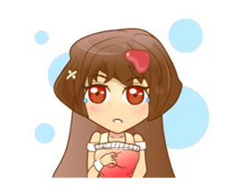 Litle Girl brow hair Isan/Eng sticker #12799993