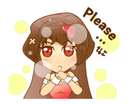 Litle Girl brow hair Isan/Eng sticker #12799994