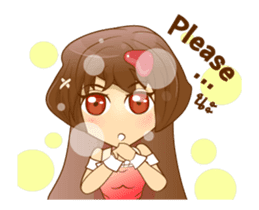 Litle Girl brow hair Isan/Eng sticker #12799994