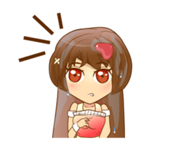 Litle Girl brow hair Isan/Eng sticker #12799997