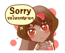 Litle Girl brow hair Isan/Eng sticker #12799999