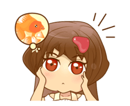 Litle Girl brow hair Isan/Eng sticker #12800002