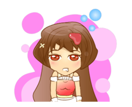 Litle Girl brow hair Isan/Eng sticker #12800004