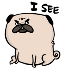 Lazy George Pug sticker #12804881