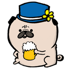 Lazy George Pug sticker #12804885