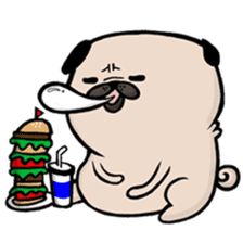 Lazy George Pug sticker #12804891