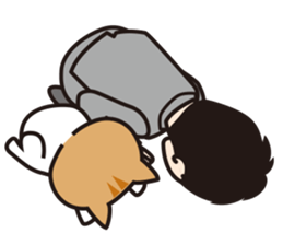 Businessman and Cat sticker #12806368