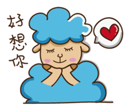 Blue sheep sticker #12808926