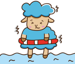 Blue sheep sticker #12808934