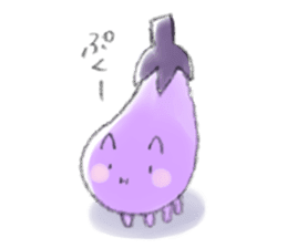 Eggplant cat sticker #12812711