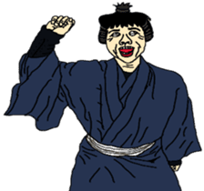 Samurai and ninjya. sticker #12815254