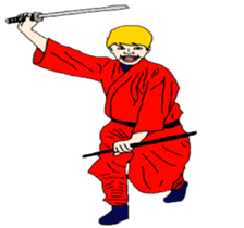 Samurai and ninjya. sticker #12815268