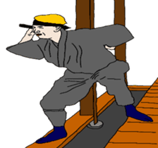 Samurai and ninjya. sticker #12815269