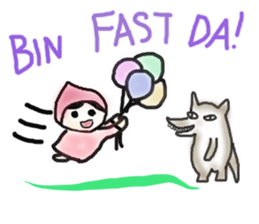 wolf meets red riding hood and piggy sticker #12815336