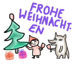 wolf meets red riding hood and piggy sticker #12815348