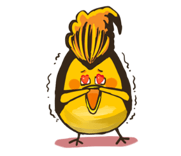 Quiff hairstyle chicken sticker #12818022
