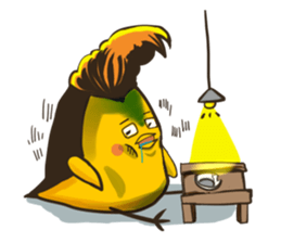 Quiff hairstyle chicken sticker #12818035