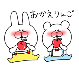 Basic set of rabbit and bear sticker #12819170
