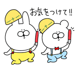 Basic set of rabbit and bear sticker #12819171