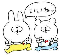 Basic set of rabbit and bear sticker #12819177