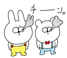 Basic set of rabbit and bear sticker #12819184