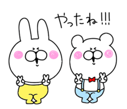 Basic set of rabbit and bear sticker #12819190