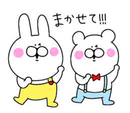 Basic set of rabbit and bear sticker #12819200