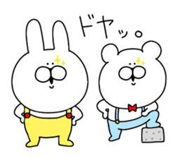 Basic set of rabbit and bear sticker #12819202