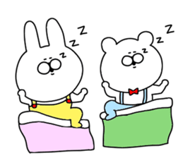 Basic set of rabbit and bear sticker #12819204